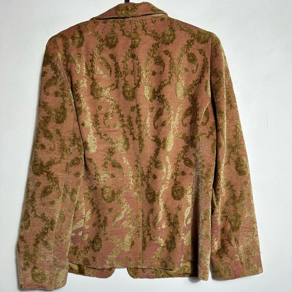 Lafayette 148 New York Gold and Pink Velvet Blazer - Picture 3 of 3